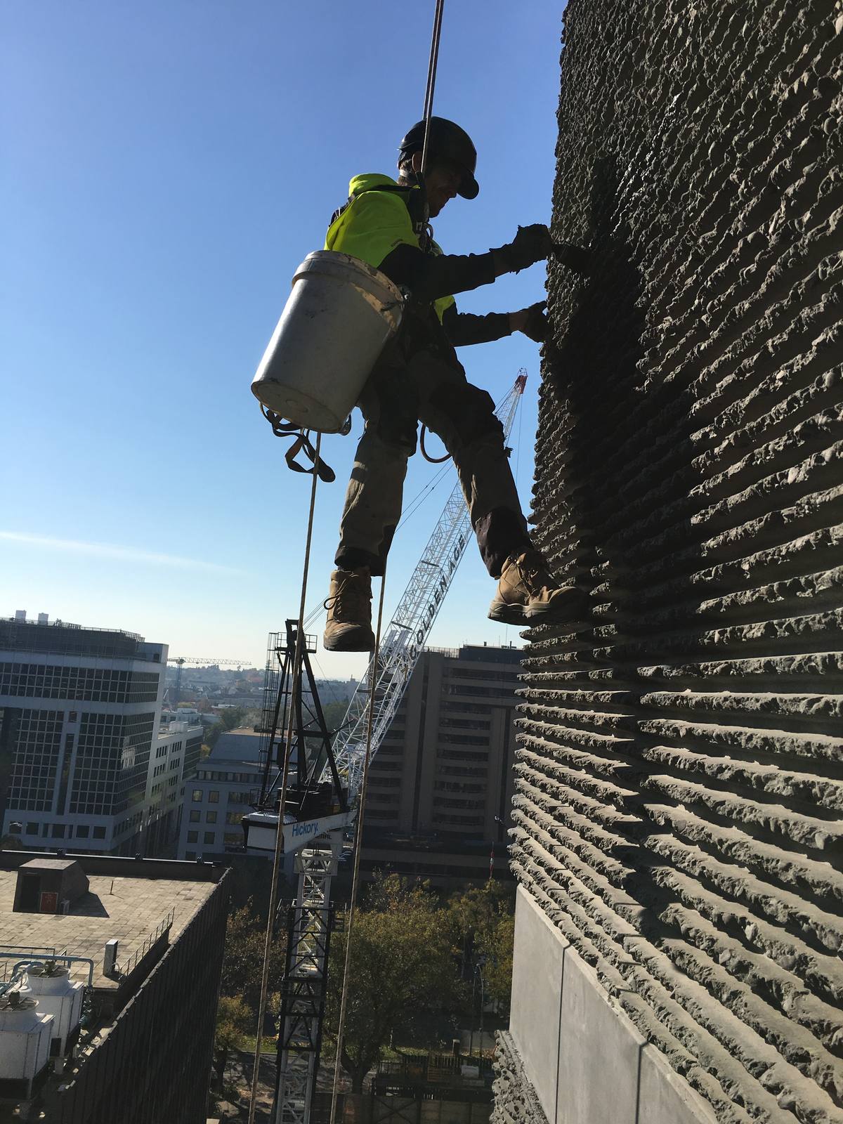 Textured concrete facade repairs