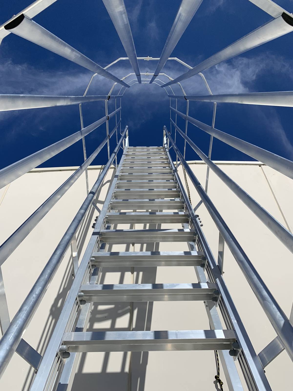 Roof access ladder installation