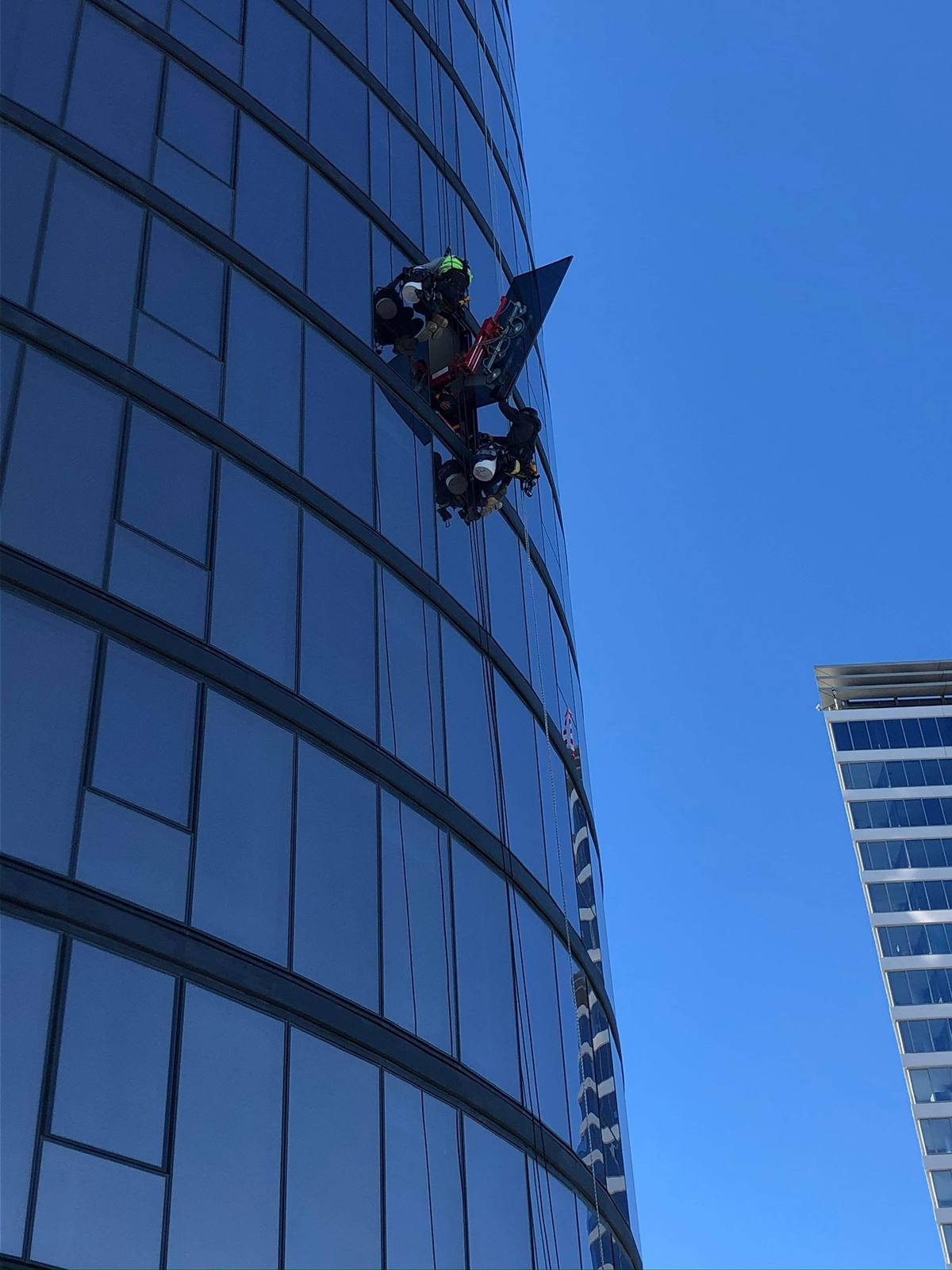 Rope access work on Melbourne building